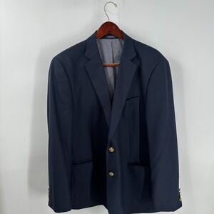 Stafford Single Breasted Golden Button Classic Fit Coat Blazer Royal Blue 48‎ R